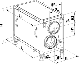 Вентс ВУТ 1000 Г - Размеры