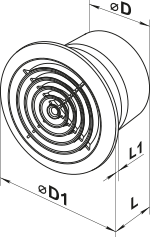 Вентс 100 ПФ Л - Размеры