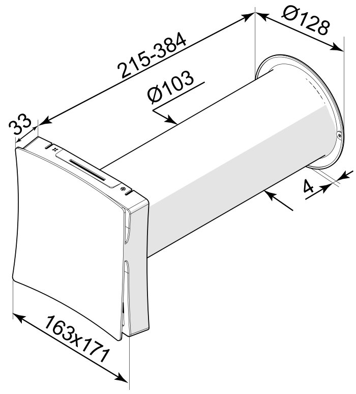 Вентс ПС 100 - Размеры