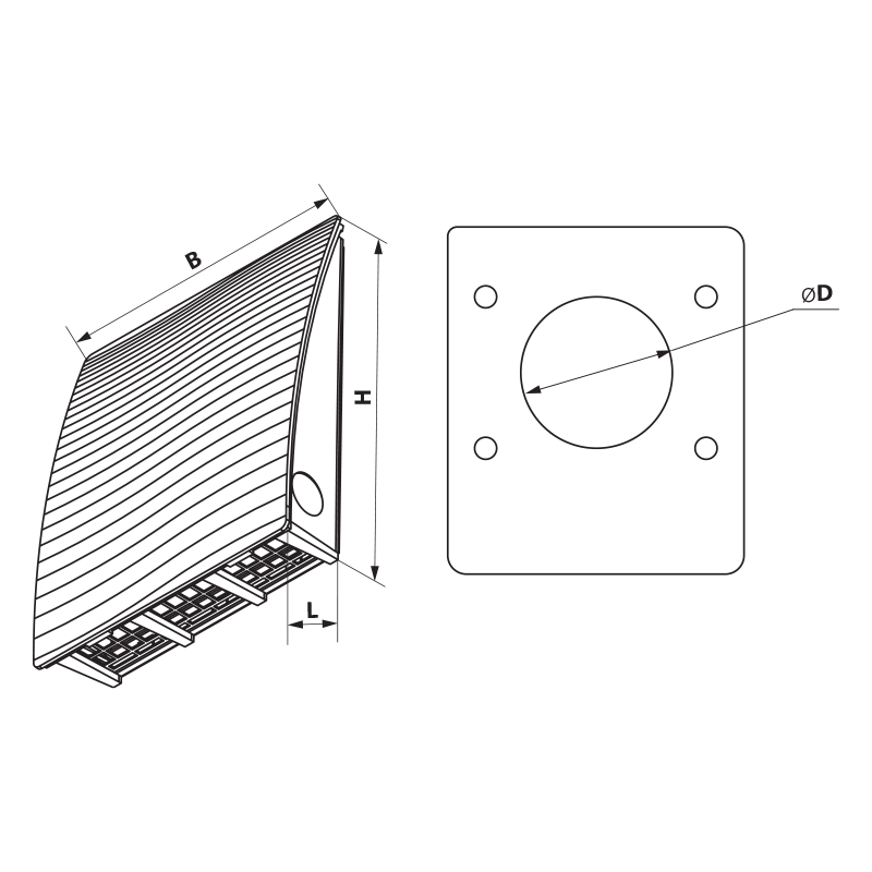 Вентс ЕН-17 терракотовый 100 - Размеры