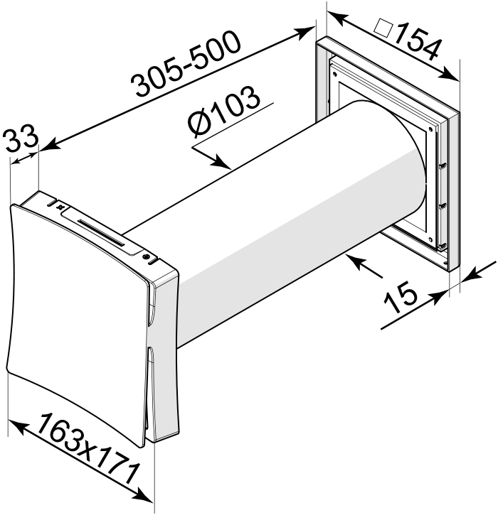Вентс ПС 101 - Размеры