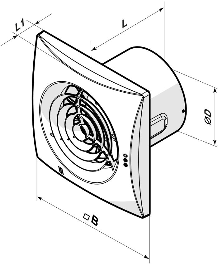 Вентс Квайт 100 В - Размеры