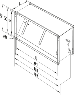 Вентс КОМ1 600х350 - Размеры