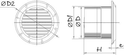 Вентс Deco 100 T - Розміри