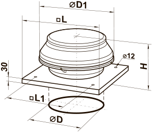 Вентс ВКМК 150 - Размеры