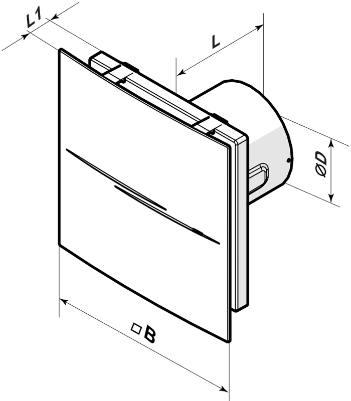 Вентс Квайт-Стайл 100 В - Размеры