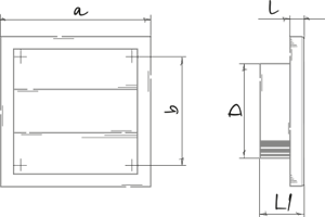 Вентс Decor 155x155/UG - Розміри