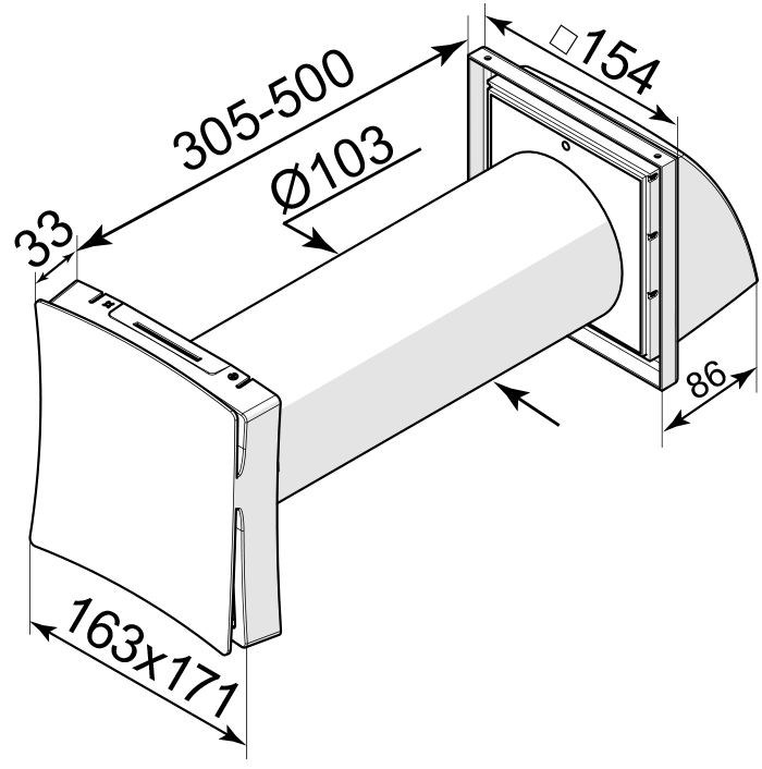 Вентс ПС 102 - Размеры