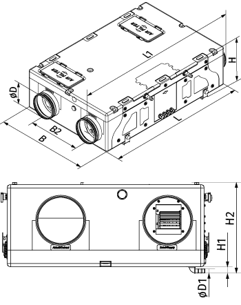 Вентс ВУЭ 180 П5Б ЕС А14 - Размеры