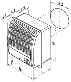 Вентс ЦФ 100 турбо - Размеры