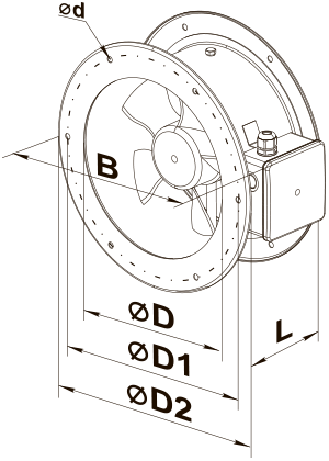 Вентс ВКФ 4Д 550 - Размеры