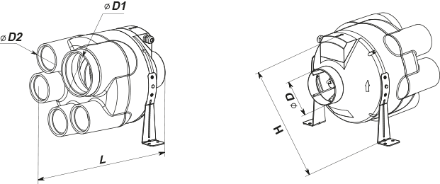 Вентс ВК ВМС 125 - Размеры