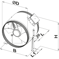 Вентс ОВП 2Е 200 - Размеры