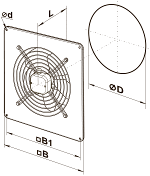 Вентс ОВ 2Е 300 - Размеры