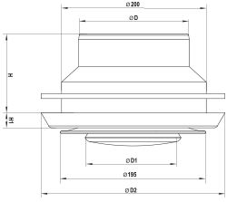 Вентс А 200/150 ВРФ - Размеры