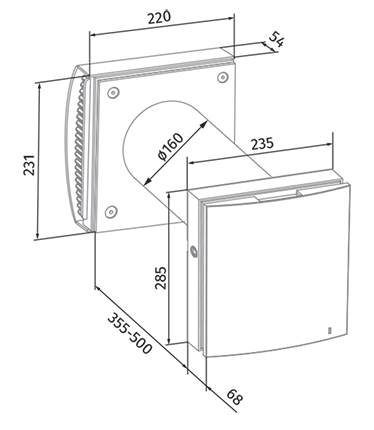 Вентс VENTO Expert A100-1 S10 W V.2 - Розміри