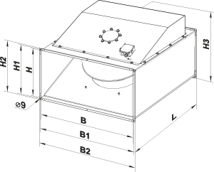 Вентс ВКП 4Д 1000х500 - Размеры