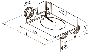 Вентс ВКП 125/100*2 - Размеры