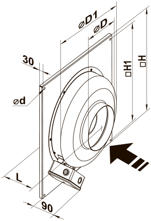 Вентс ВЦ-ВН 125 Б - Размеры