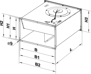 Вентс ВКП 4Д 600x350 (3~ 400 Y) - Размеры