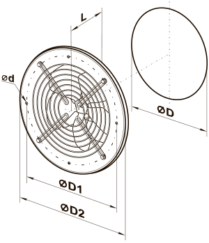 Вентс ОВК1 250 - Размеры