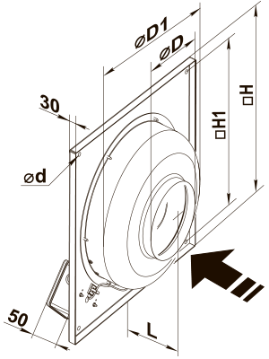 Вентс ВЦ-ПК 150 - Размеры