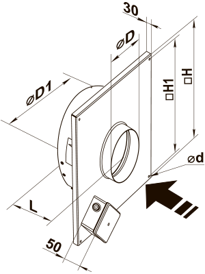 Вентс ВЦ-ВК 160 - Размеры