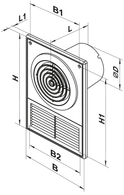 Вентс 100 Ф1 - Размеры