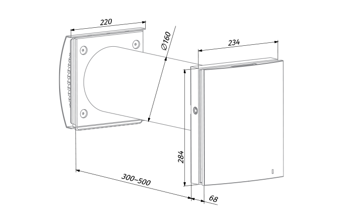 Вентс VENTO Expert DUO A30-1 S10 W V.2 - Розміри